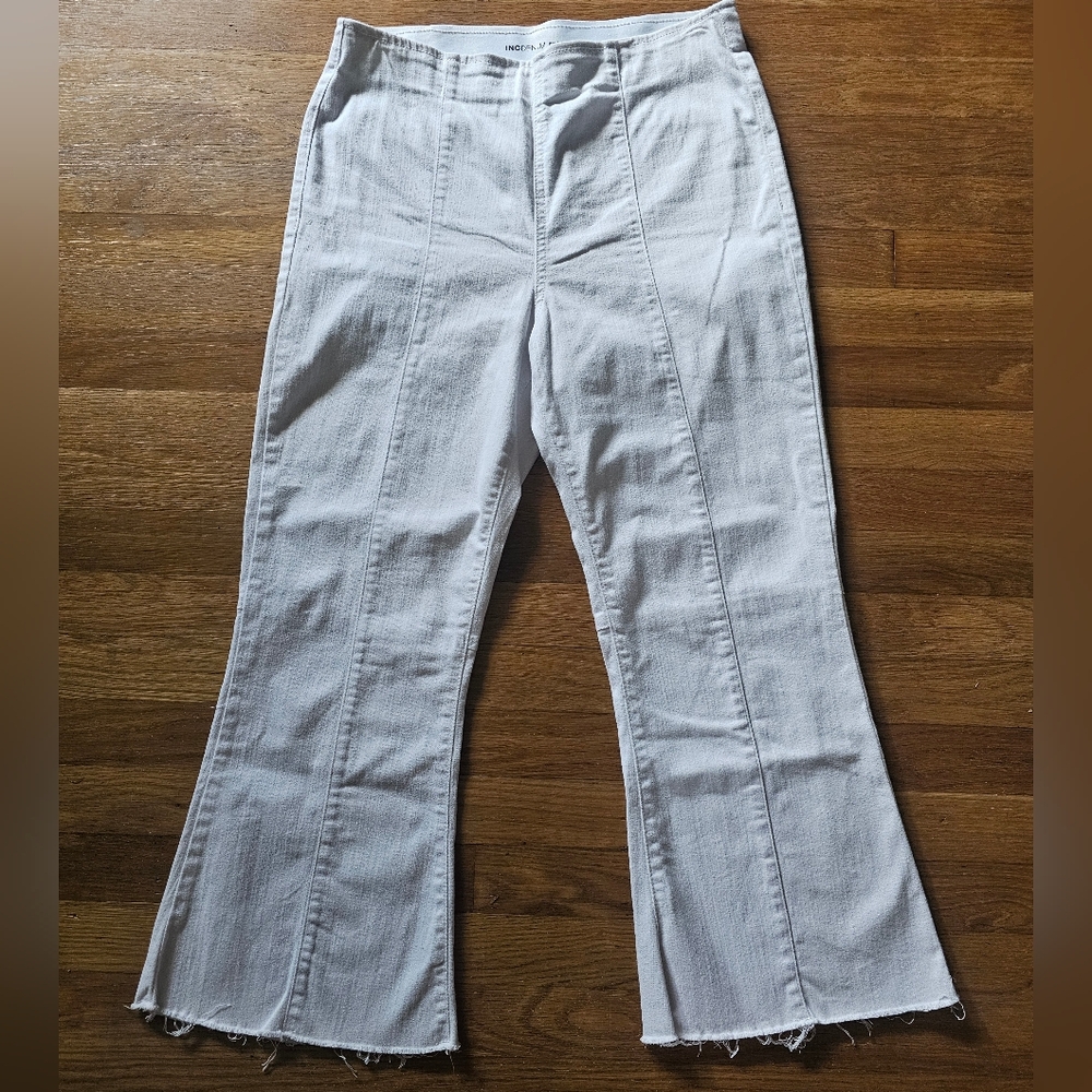 Inc Denim Elastic Waistband Pull On Flare Leg Stretch Jeans Women's Size 12